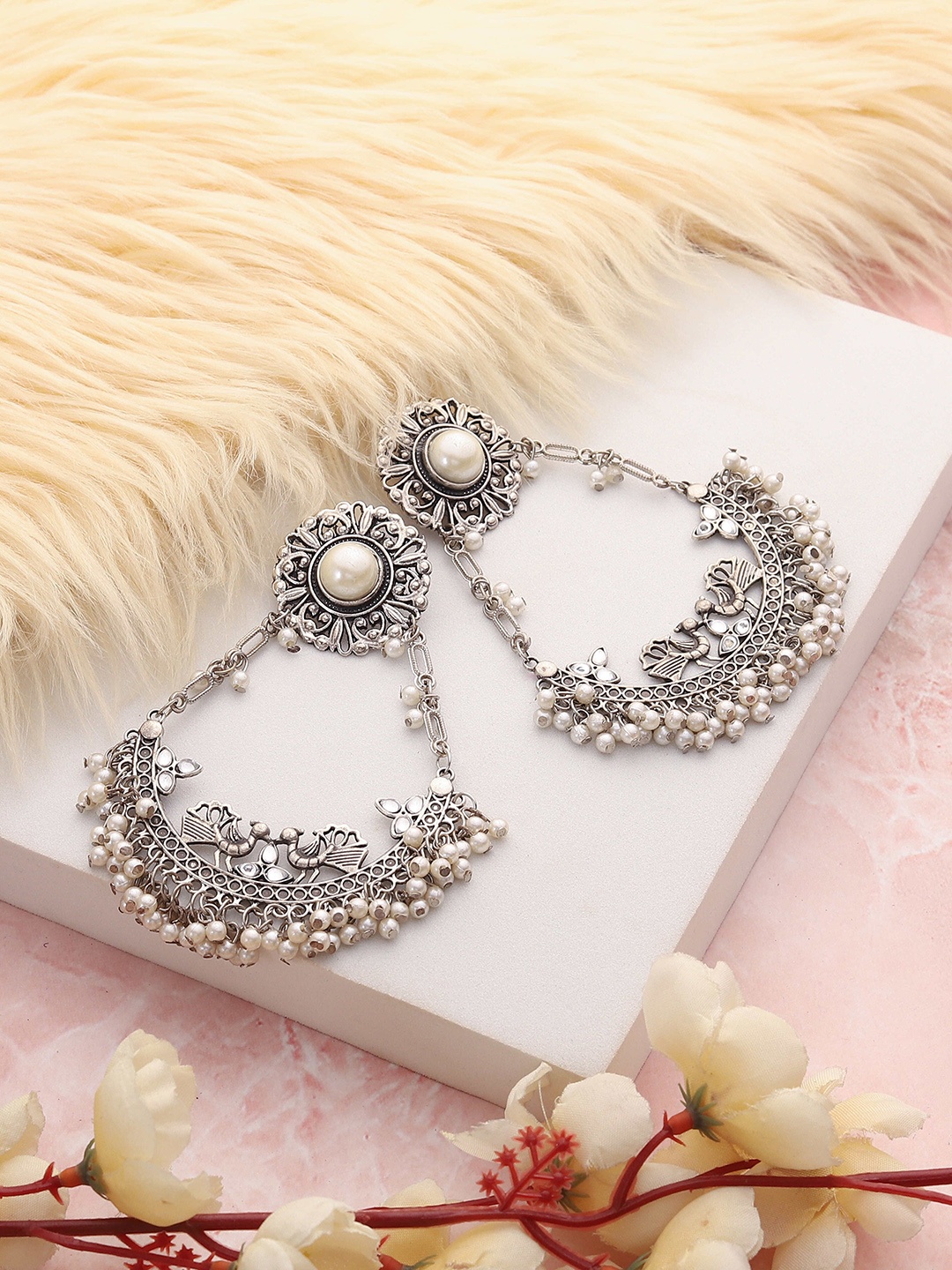 

Styled Diva Artificial Stones and Beads Contemporary Drop Earrings, Blue