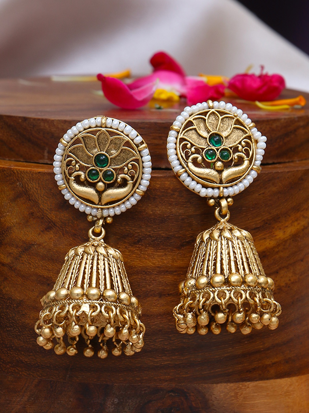 

Anouk Gold-Plated Classic Pearls Studded Jhumkas Earrings
