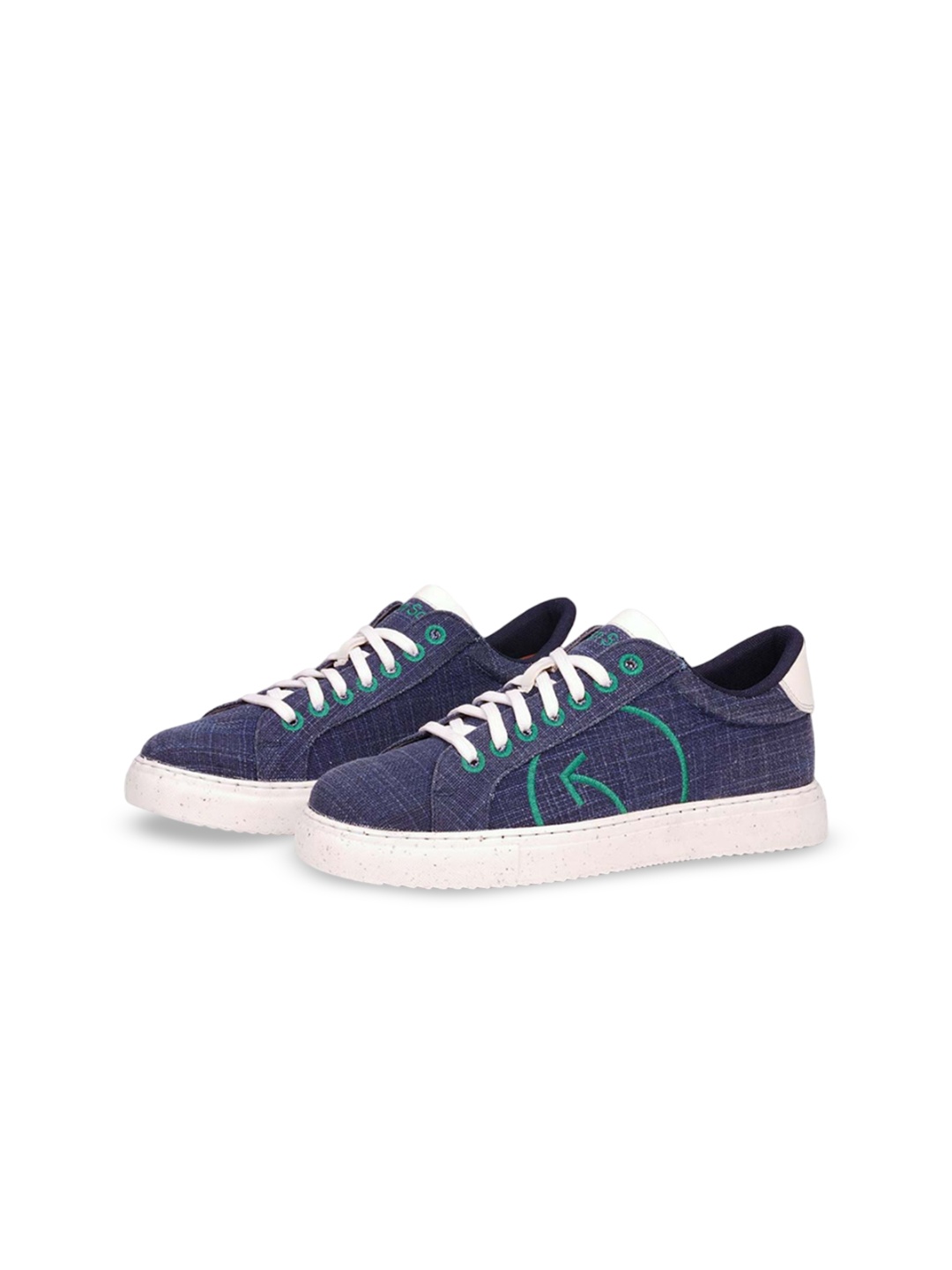 

Greensole Women Textured Lace-Up Sneakers, Navy blue