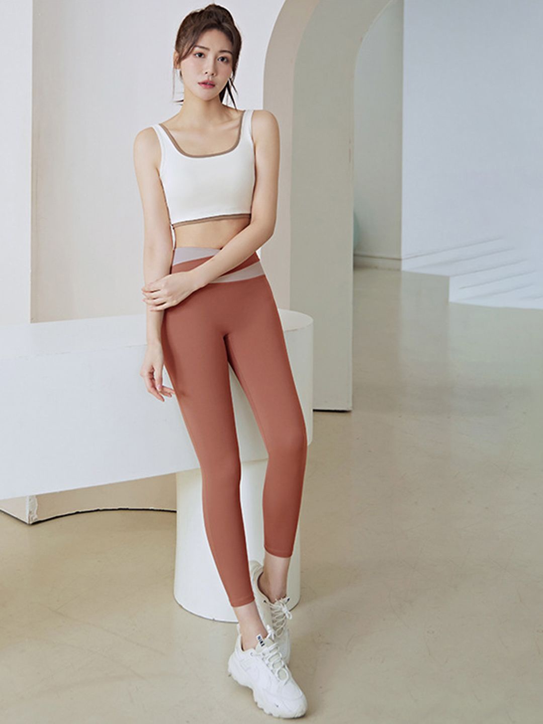 

StyleCast Yoga Top With Tights Tracksuits, White