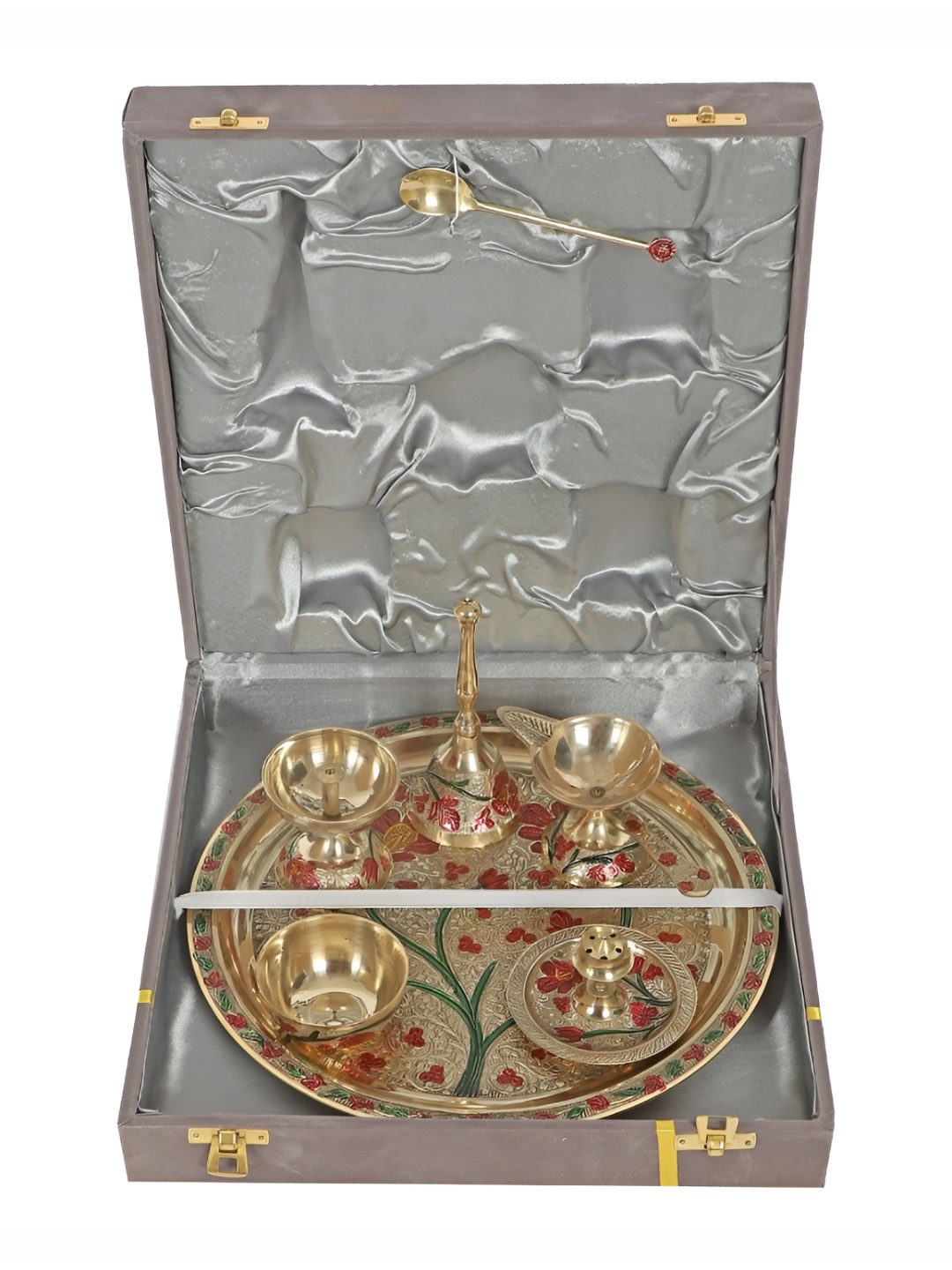 

Amaya Decors Gold-Toned 6 Pieces Textured Pooja Thali Set