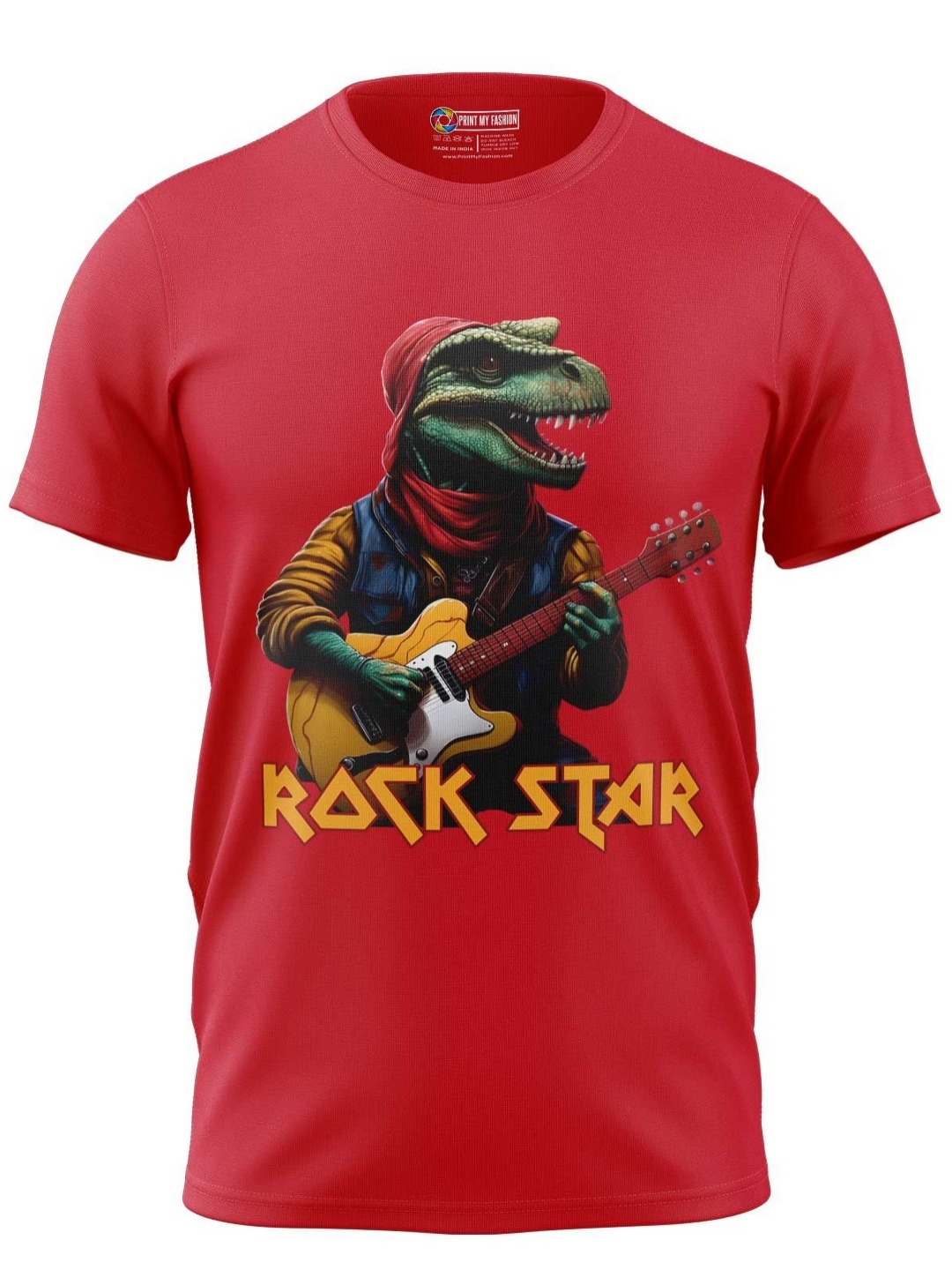 

Print My Fashion Boys Graphic Printed Round Neck Cotton T-shirt, Red