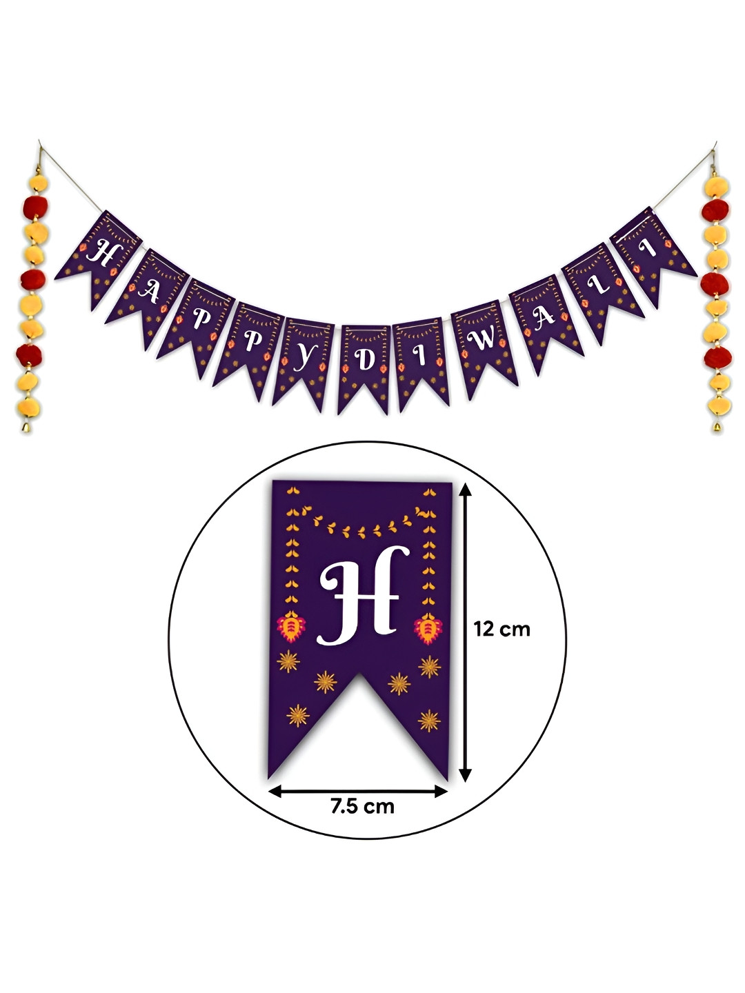 

Indigifts Blue & White Printed Happy Diwali Banner With Laxmi Ganesh Poster