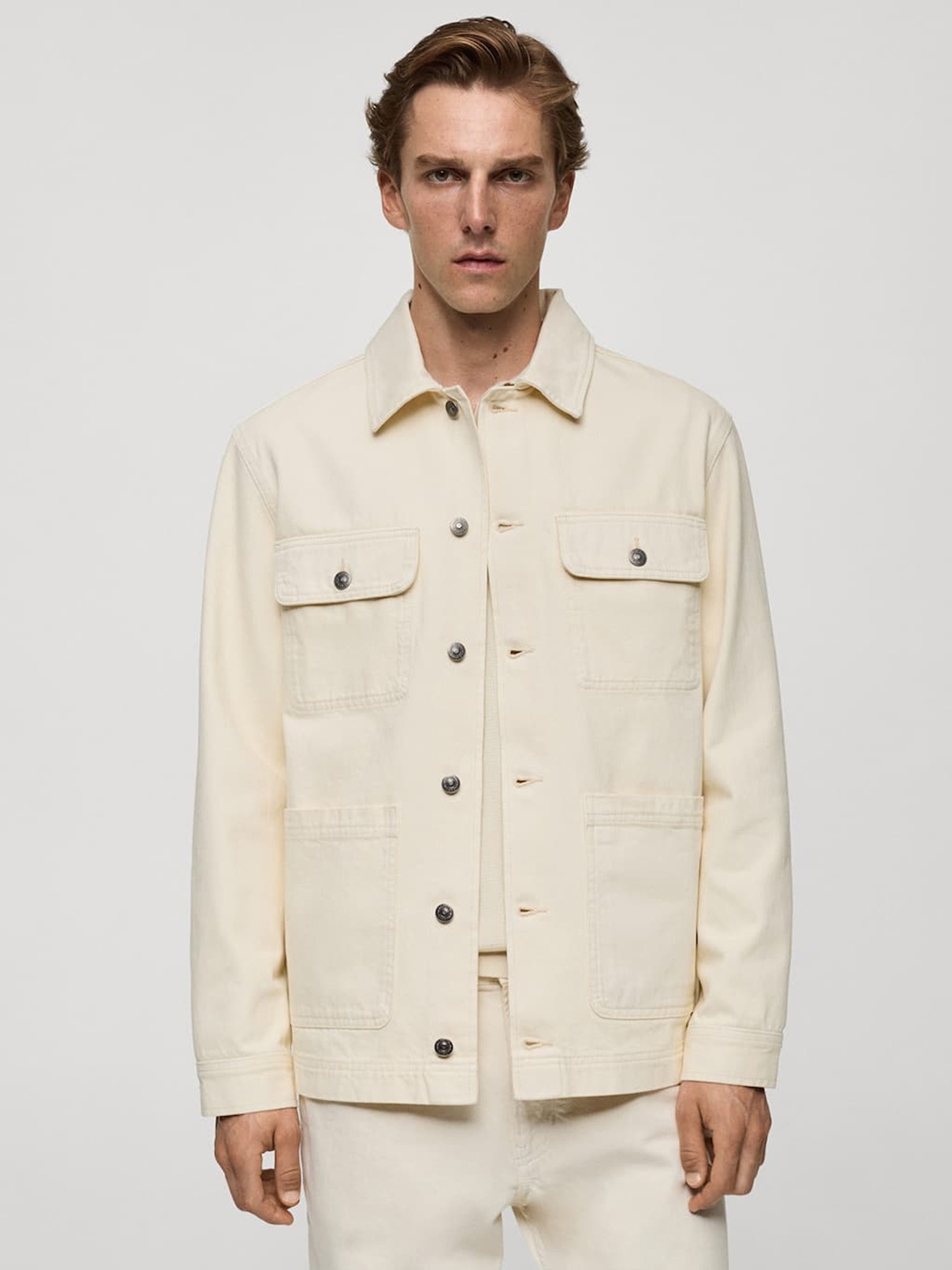

MANGO MAN Denim Jacket, Cream