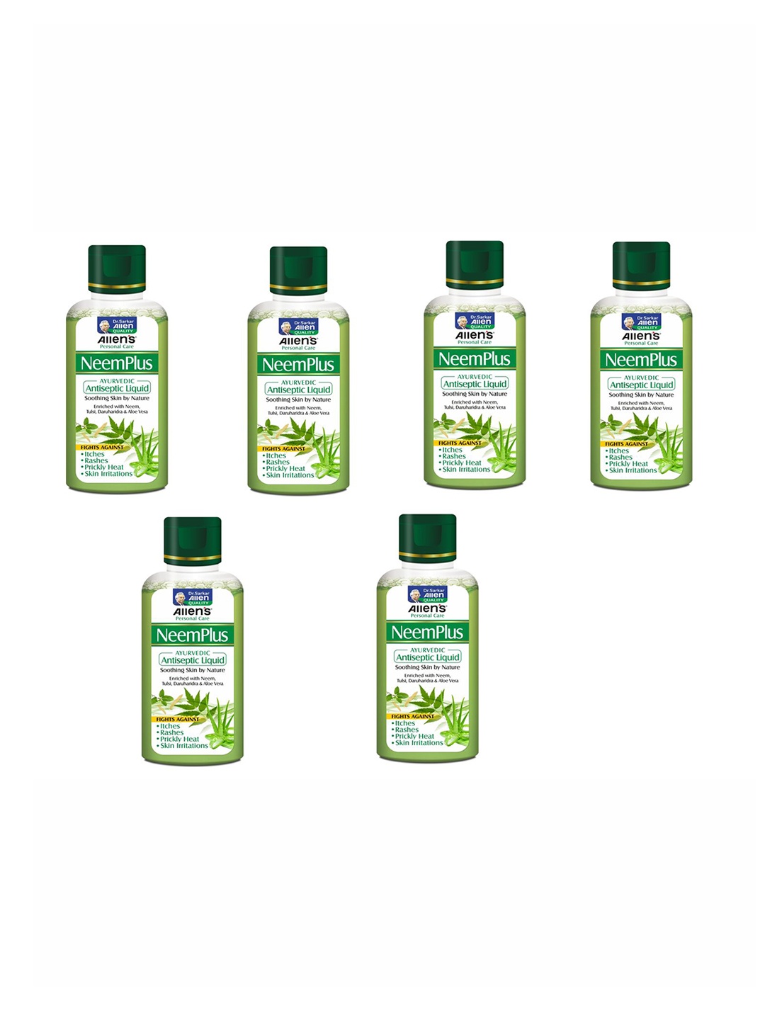 

ALLEN Set Of 6 NeemPlus Anti Septic Liquid - 100 ml Each, Green