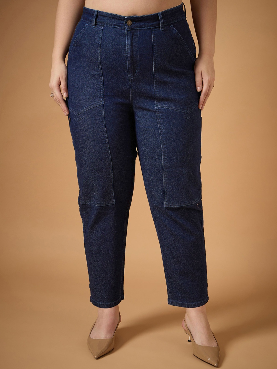 

SASSAFRAS Curve Women Stretchable Jeans, Navy blue
