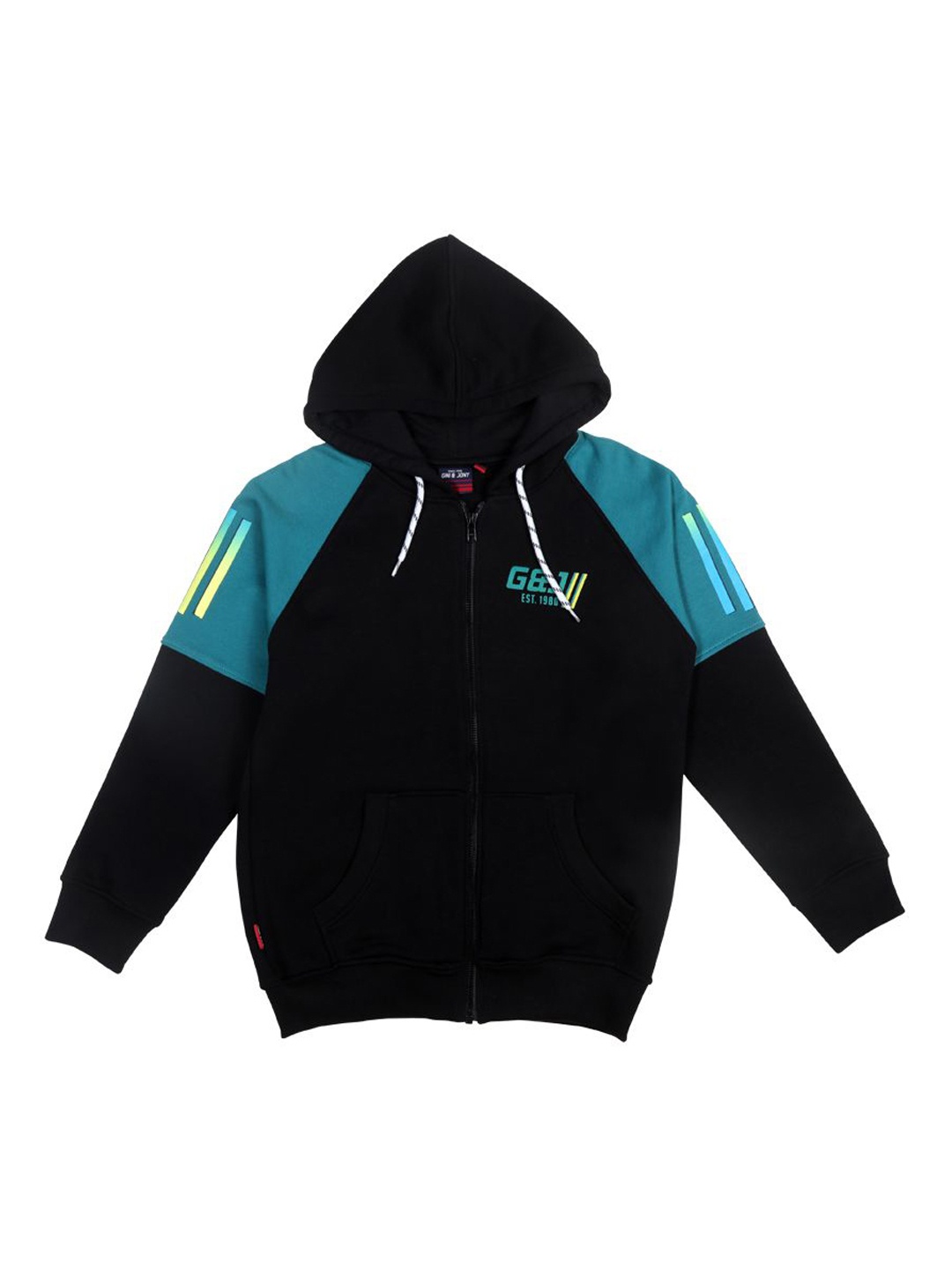 

Gini and Jony Boys Hooded Sporty Jacket, Black