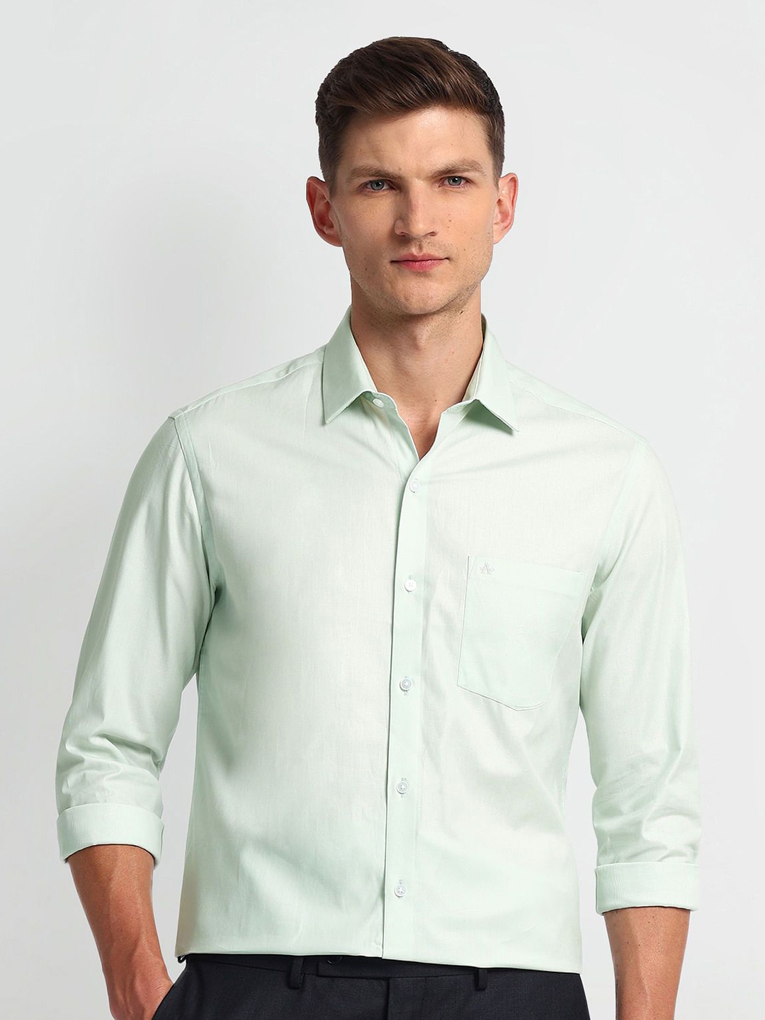 

Arrow Men Slim Fit Opaque Formal Shirt, Green