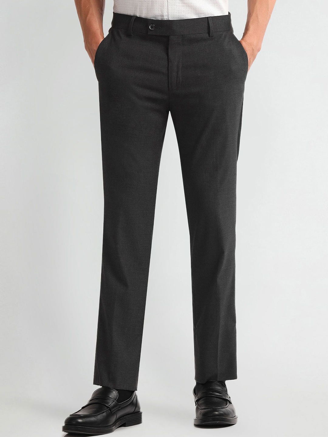 

Arrow Men Mid-Rise Regular Fit Formal Trouser, Grey