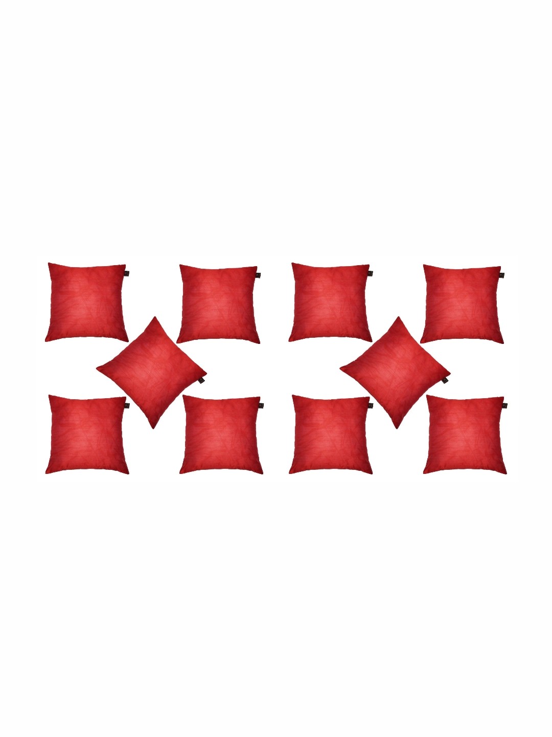 

Lushomes Red Set of 10 Square Cushion Covers