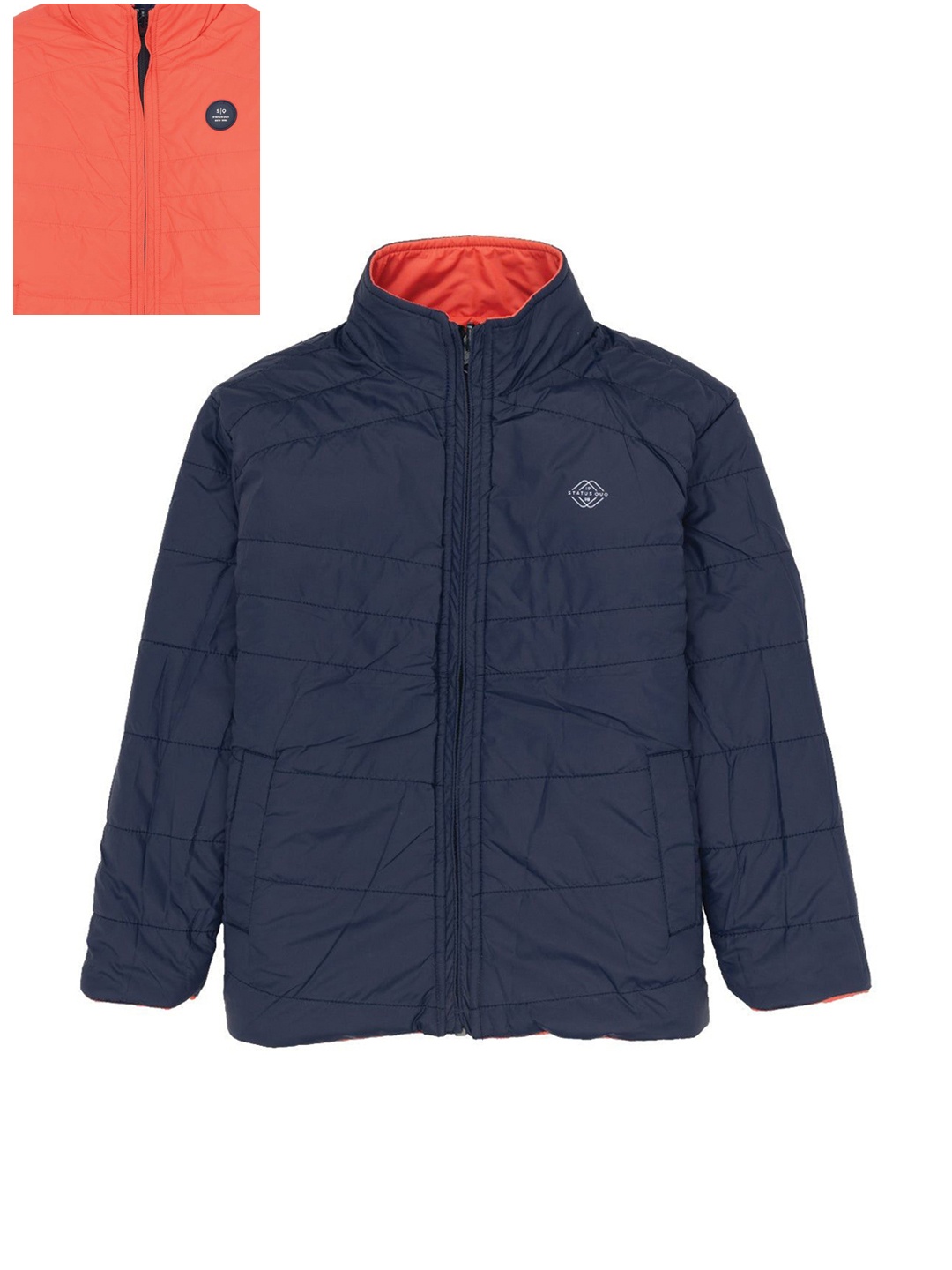 

Status Quo Boys Padded Jacket with Patchwork, Orange