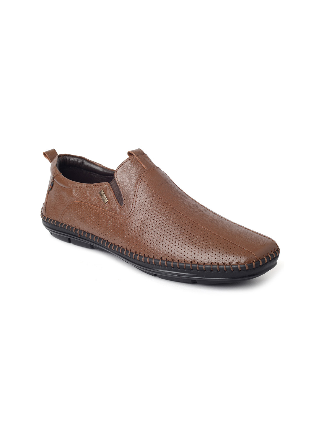 

Buckaroo Men Solid Leather Loafers, Tan