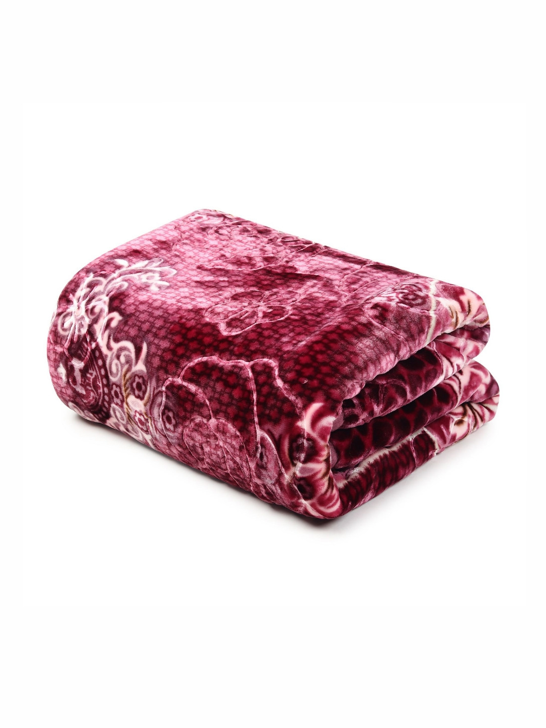

Nivasam Red & White Ethnic Motifs 800 GSM Mink Heavy Winter Double Bed Blanket