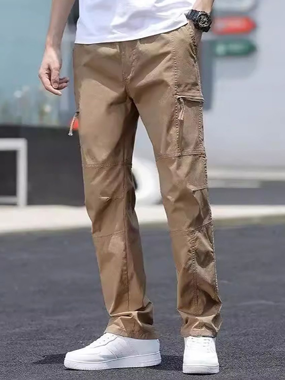 

StyleCast x Revolte Men Cargos Trousers, Khaki