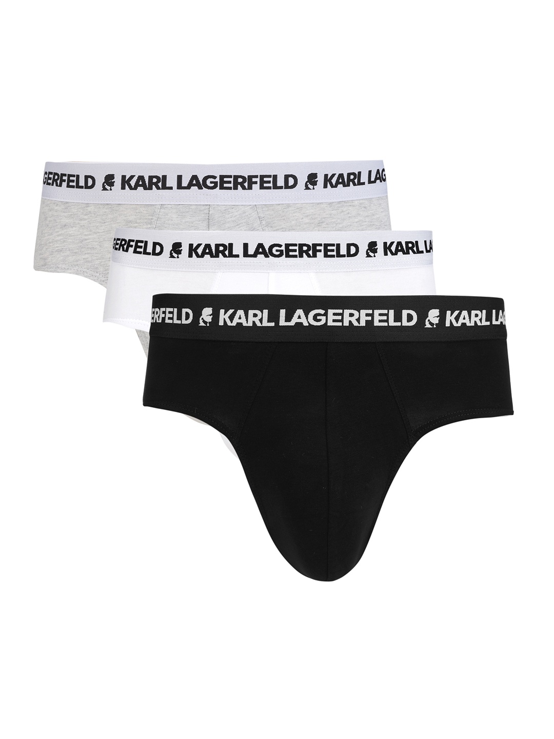 

Karl Lagerfeld Pack Of 3 Mid-Rise Basic Briefs 0312095245A24002, Black