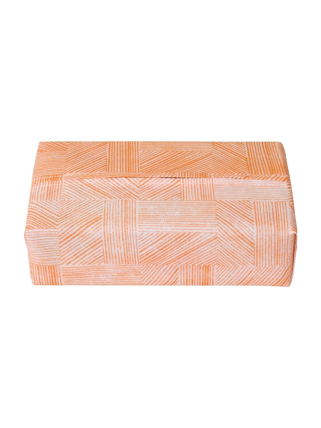 

prettykrafts Orange-Coloured & White 4 Pieces Printed Tissue Holders