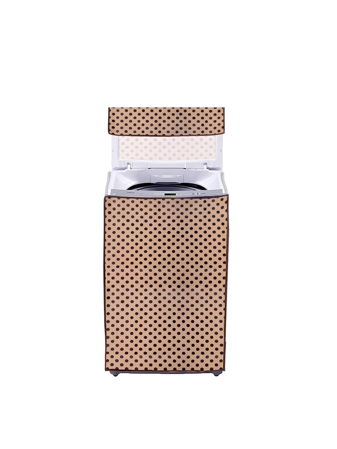 

prettykrafts Beige & Black Printed Top Loader Washing Machine Cover