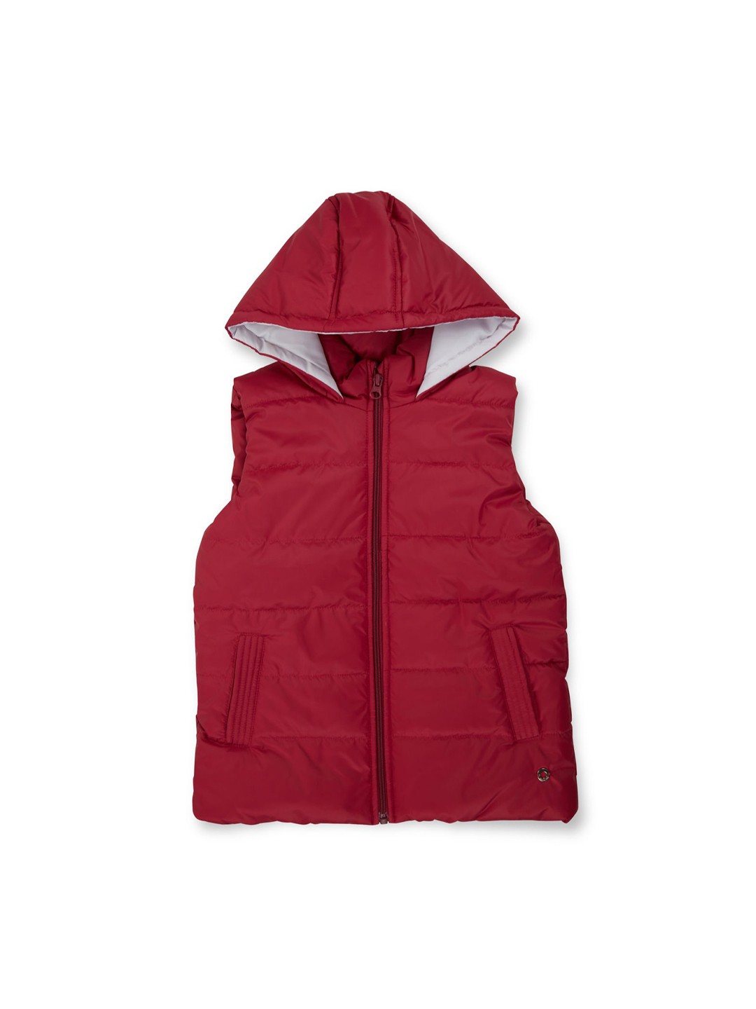 

Gini and Jony Girls Hooded Sleeveless Padded Jacket, Red