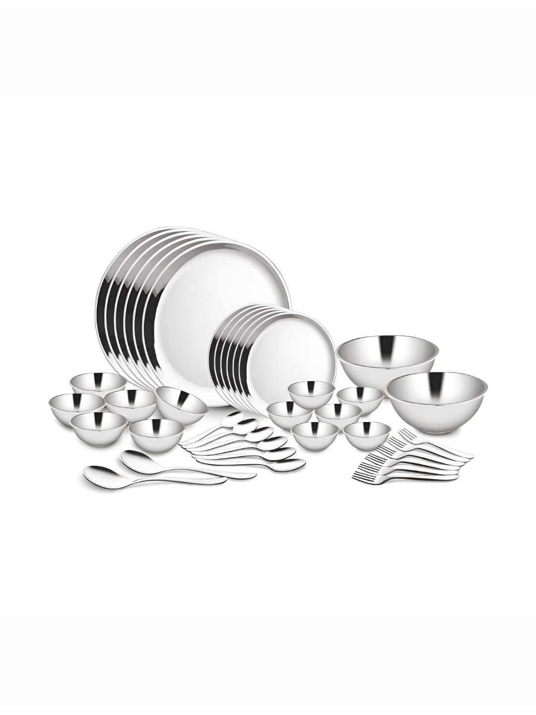 

Shri & Sam Silver Toned 40 Pieces Matte Dinner Set