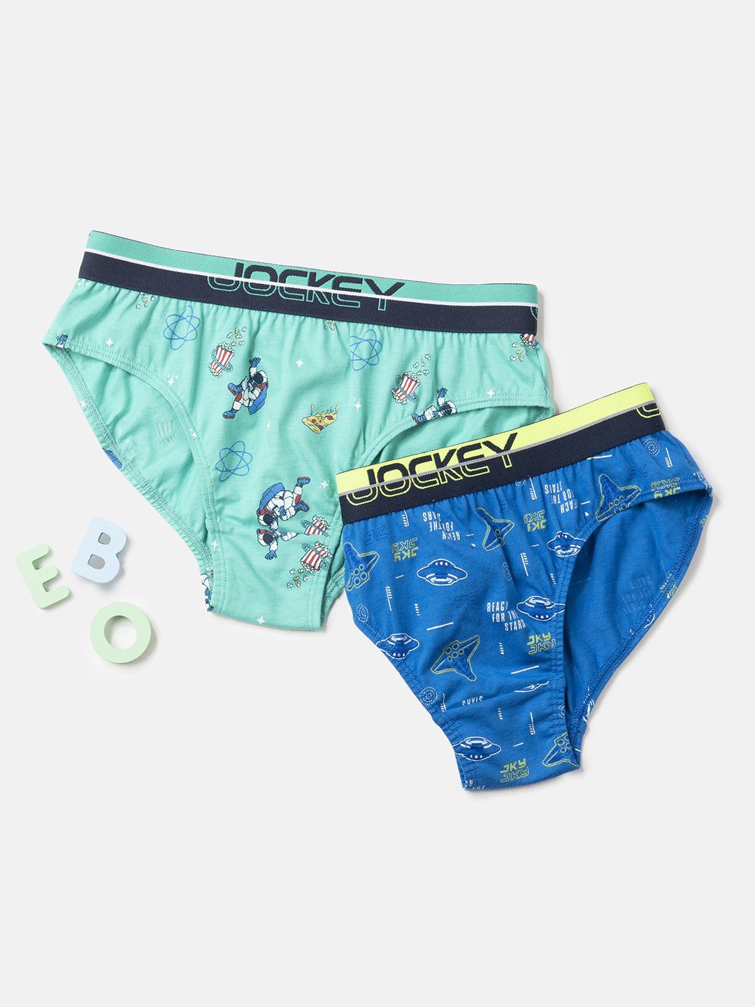 

Jockey Boys Pack of 2 Super Combed Cotton Printed Trunk with Ultrasoft Waistband-PB03, Green