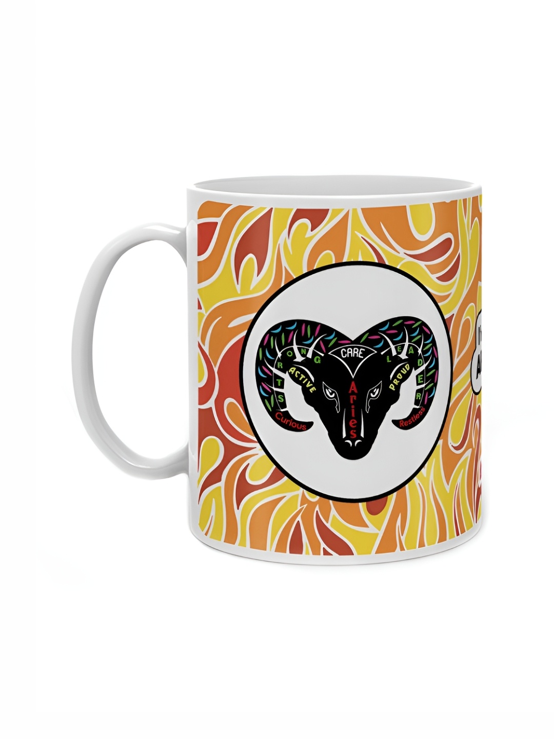 

Indigifts Orange & Yellow Printed Ceramic Matte Mug 330ml