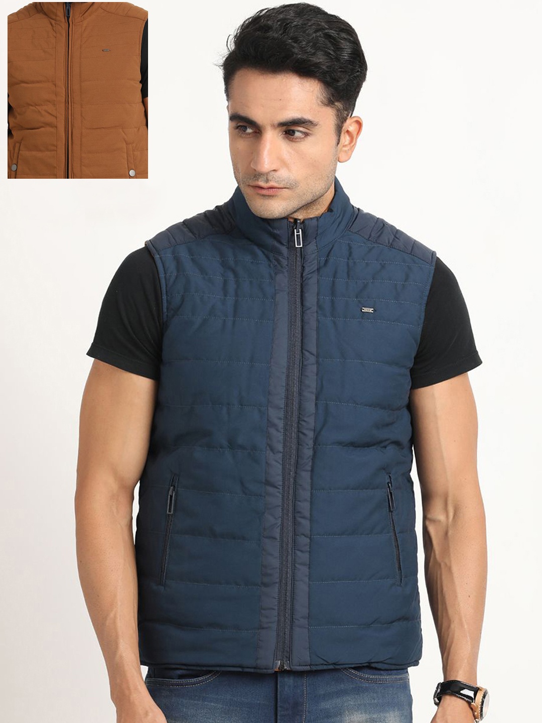 

Turtle Men Reversible Padded Jacket, Navy blue