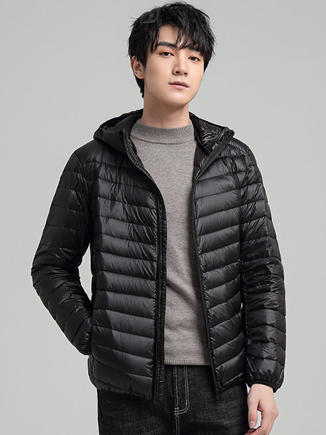 

StyleCast x Revolte Men Mock Collar Puffer Jacket, Black
