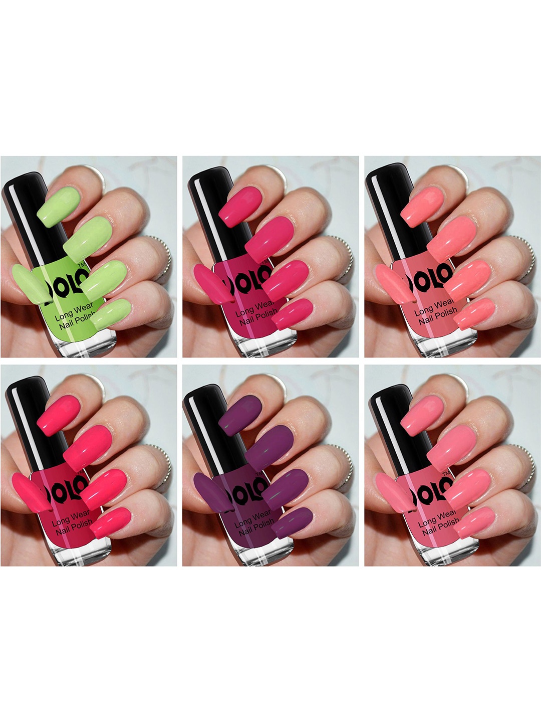 

VOLO Set Of 6 Color Rich Toxic Free Nail Polish-6 ml Each, Red