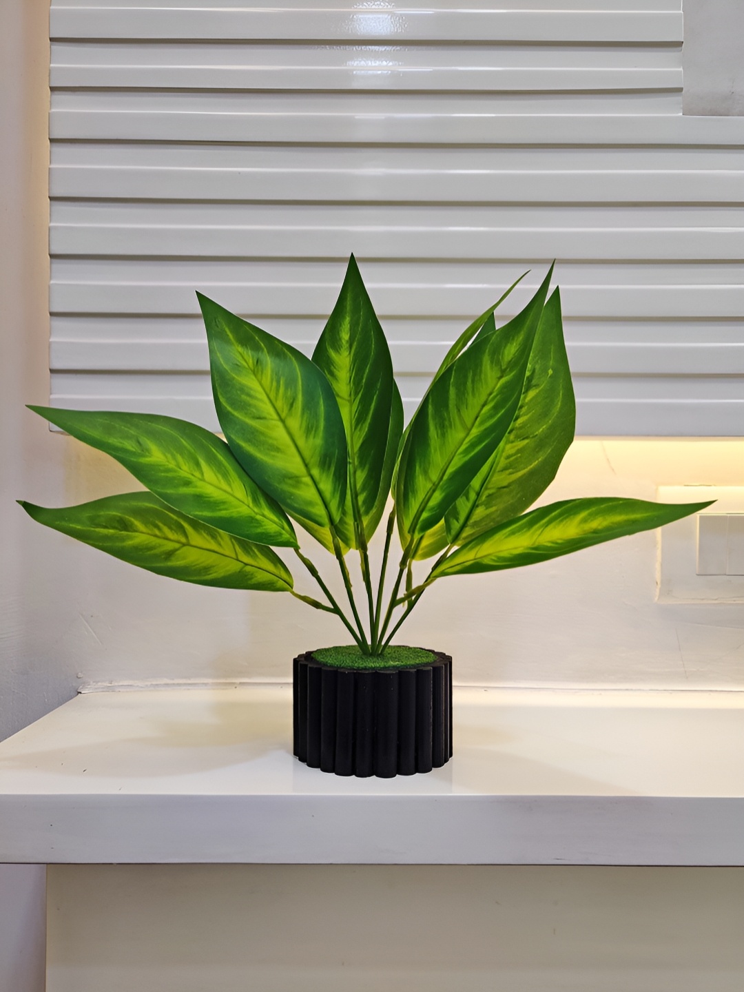 

ARTSY Green Croton Artificial Flower With Pot