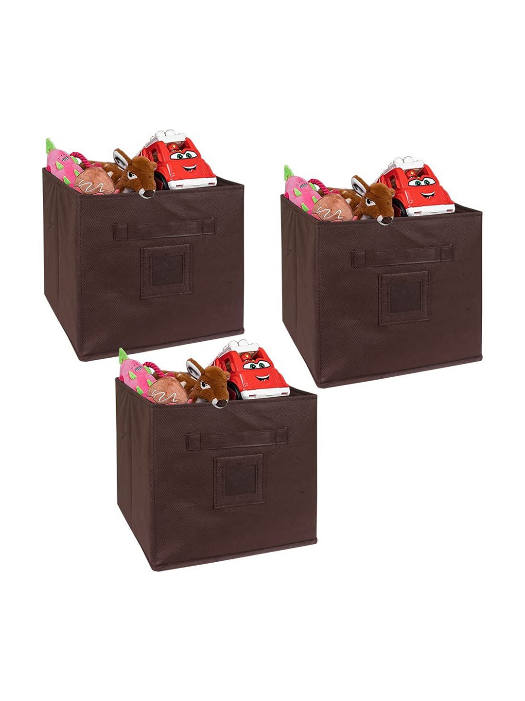 

prettykrafts Brown 3 Pieces Reusable Multi-Utility Organisers