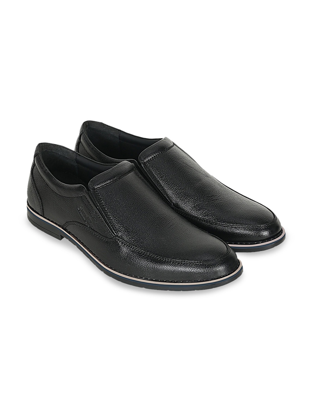 

SeeandWear Men Leather Slip-Ons Formal Shoes, Black