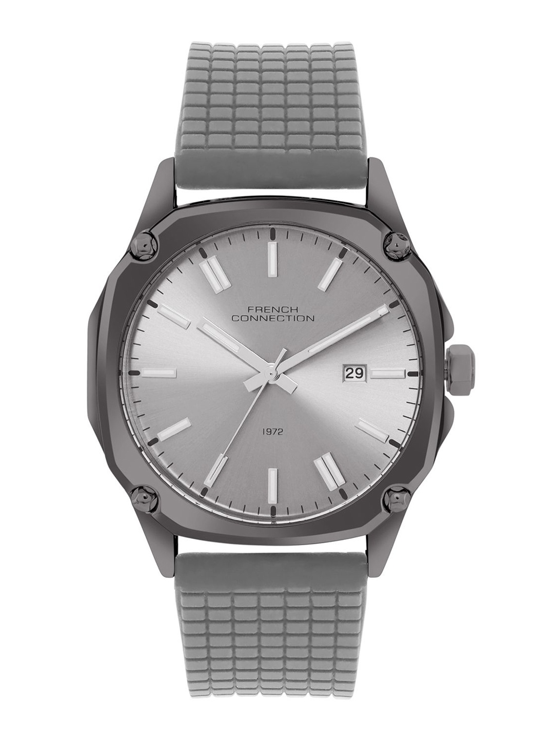 

French Connection Men Dial & Textured Straps Analogue Watch FCH01GN, Grey