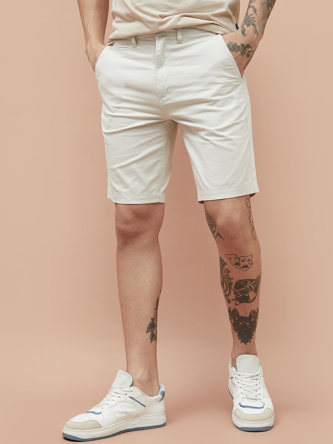 

Fame Forever by Lifestyle Men Solid Mid-Rise Regular Fit Shorts, White