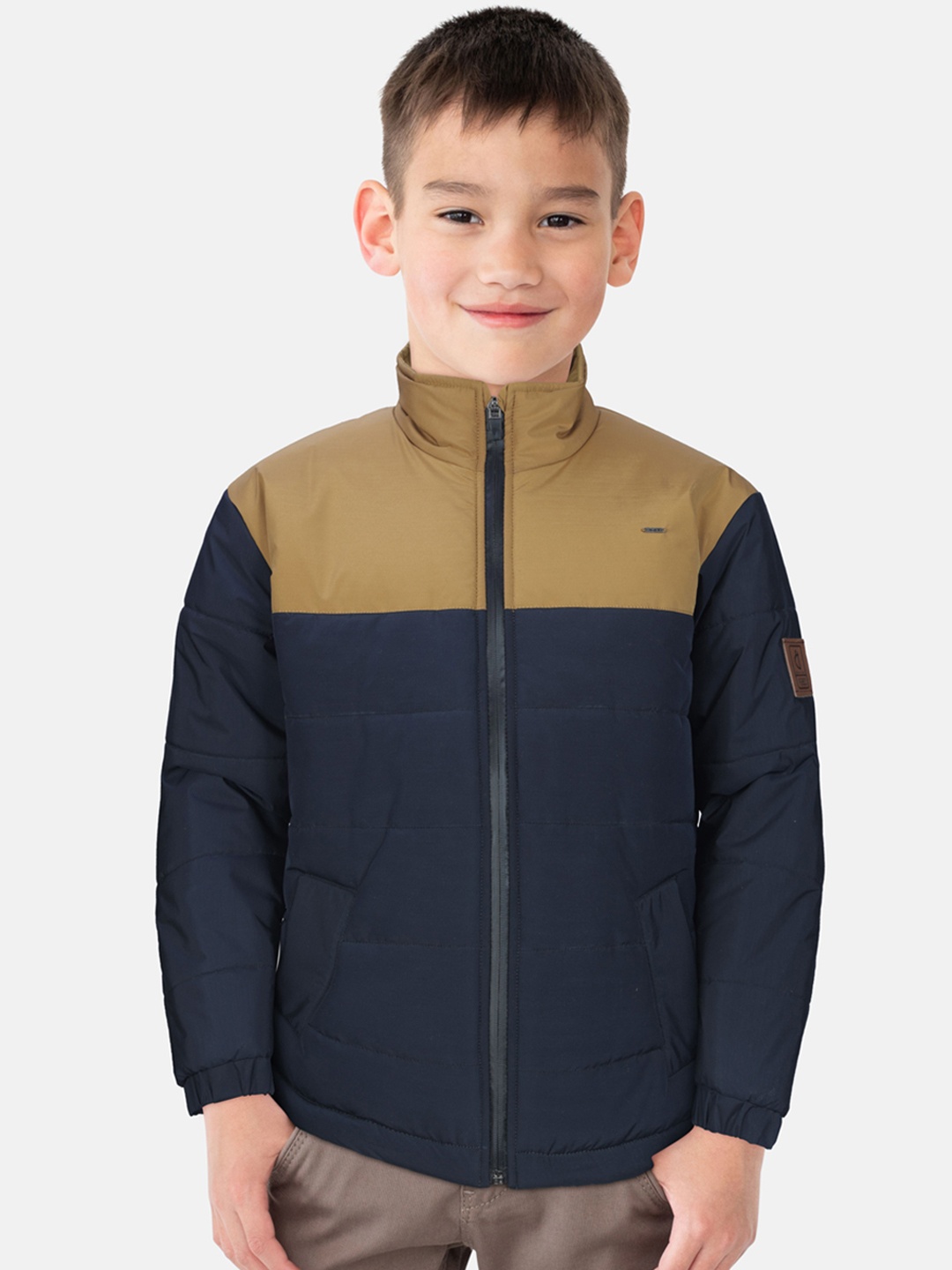 

Gini and Jony Boys Colourblocked Puffer Jacket, Navy blue