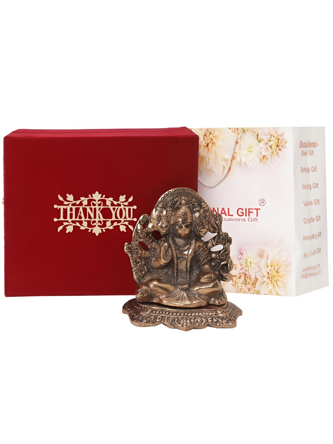 

INTERNATIONAL GIFT Copper-Toned Panchmukhi Hanuman God Home Gift Set