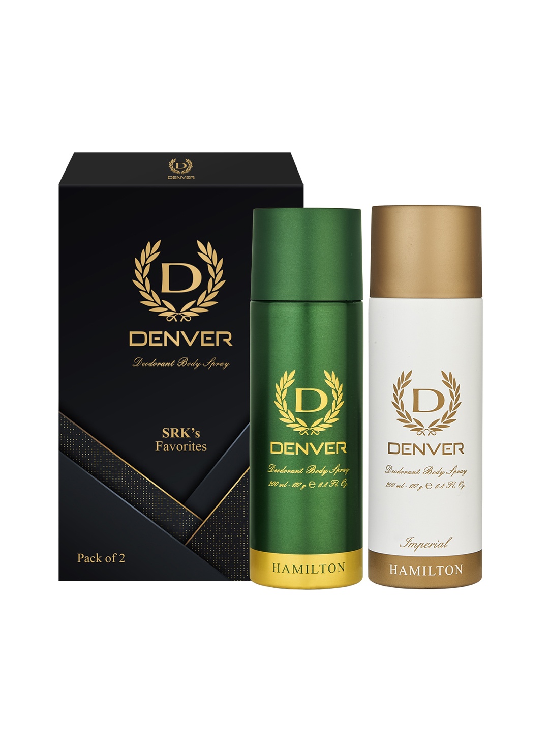 

Denver Men Set Of 2 Hamilton & Imperial Deodorant - 200 ml Each, Green