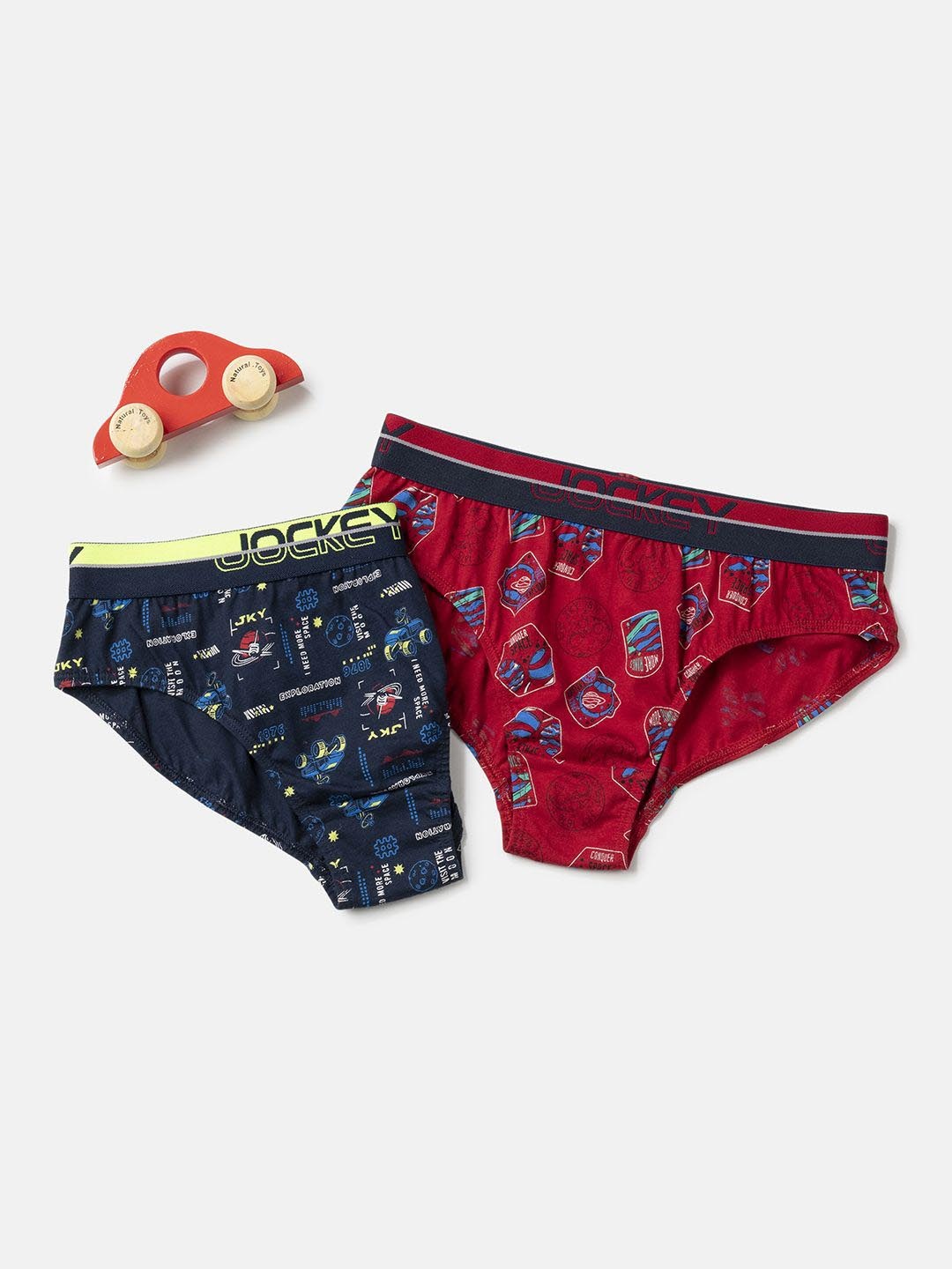 

Jockey Boys Pack of 2 Super Combed Cotton Printed Trunk with Ultrasoft Waistband-PB04, Navy blue