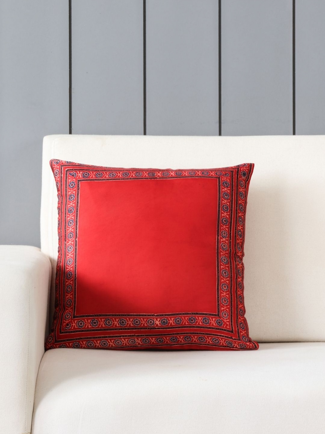 

Eyaas Red & Blue Ethnic Motifs Printed Square Cushion Cover