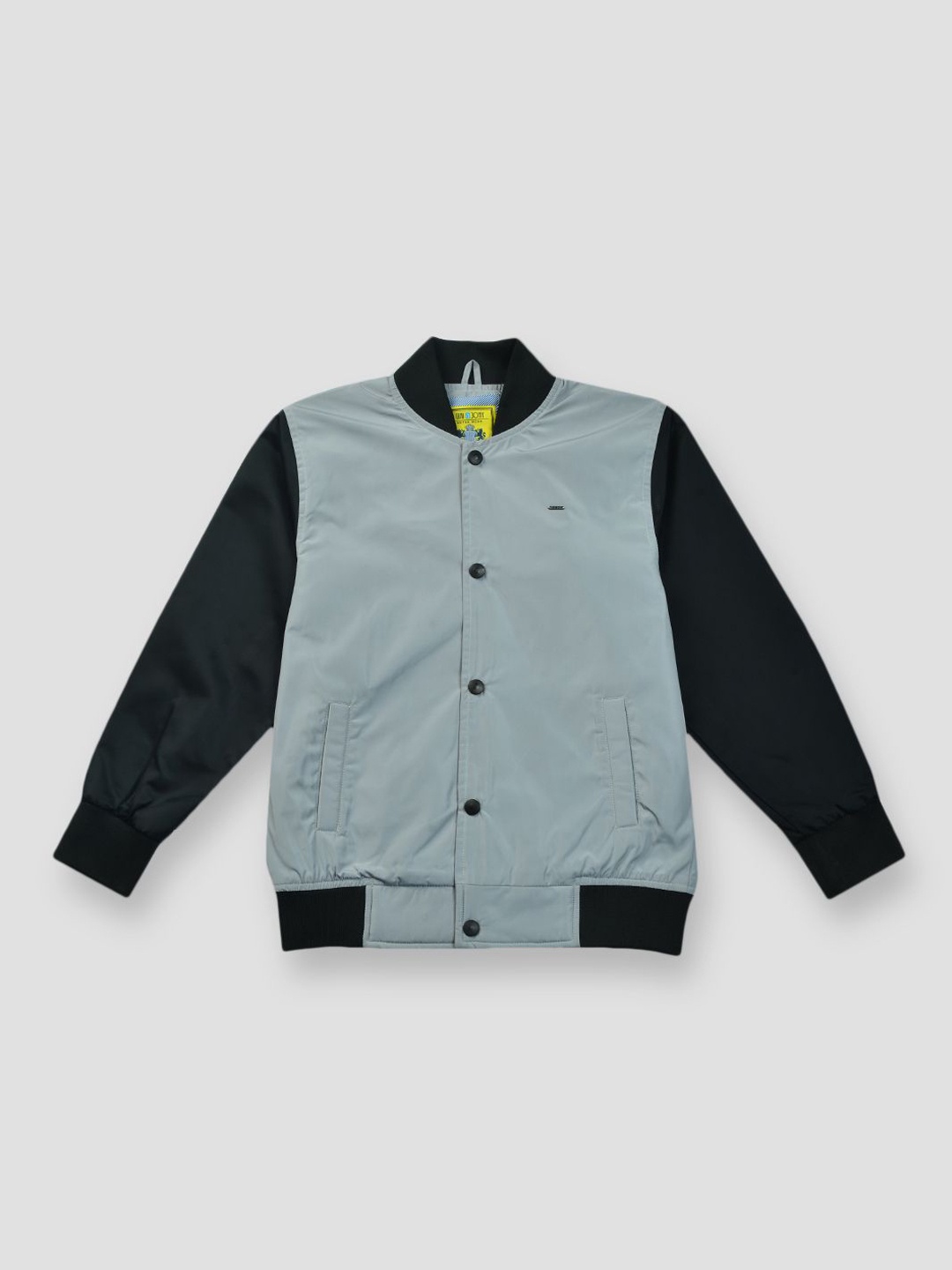 

Gini and Jony Boys Mandarin Collar Colourblocked Quilted Jacket, Blue