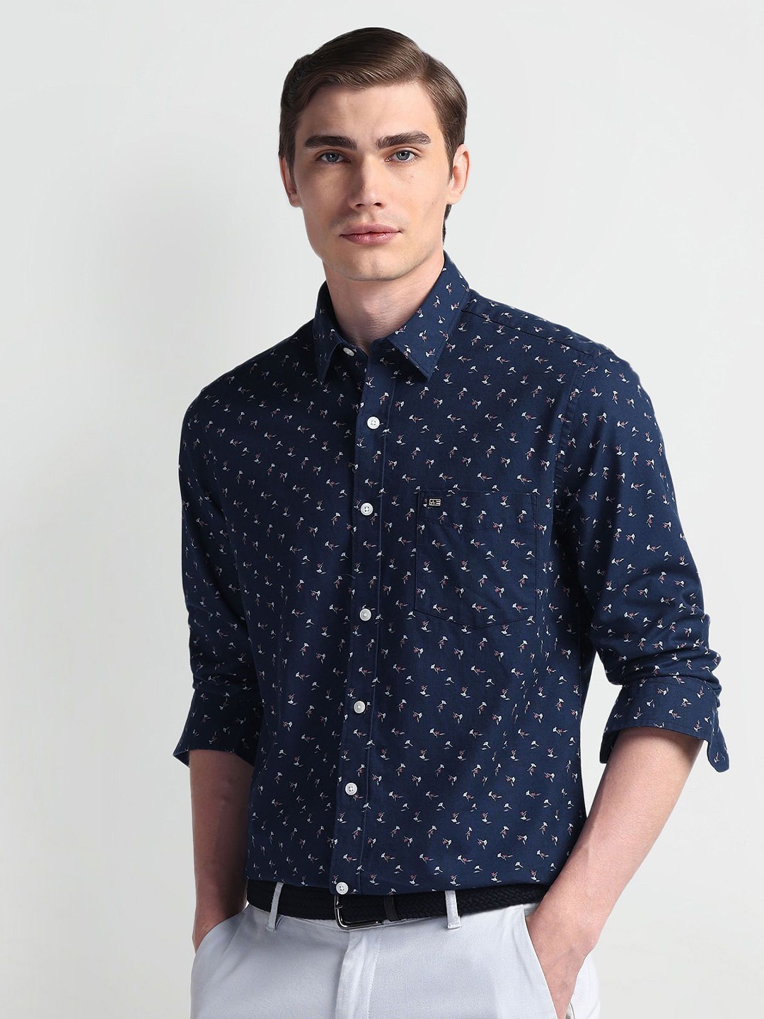 

Arrow Sport Men Slim Fit Floral Opaque Printed Formal Shirt, Blue