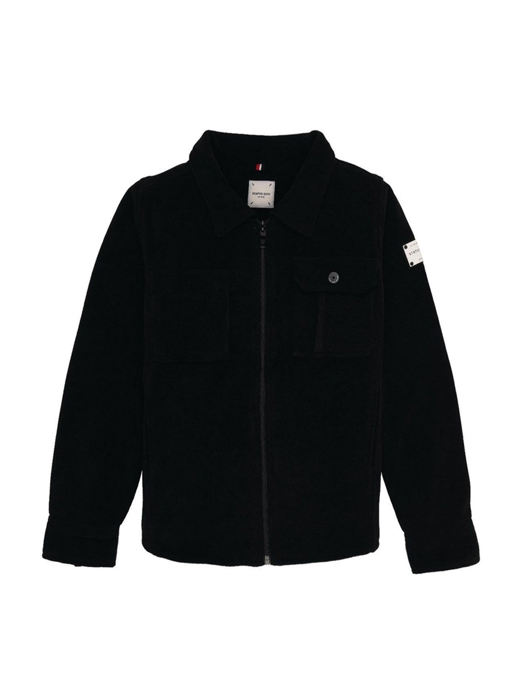 

Status Quo Boys Open Front Jacket, Black
