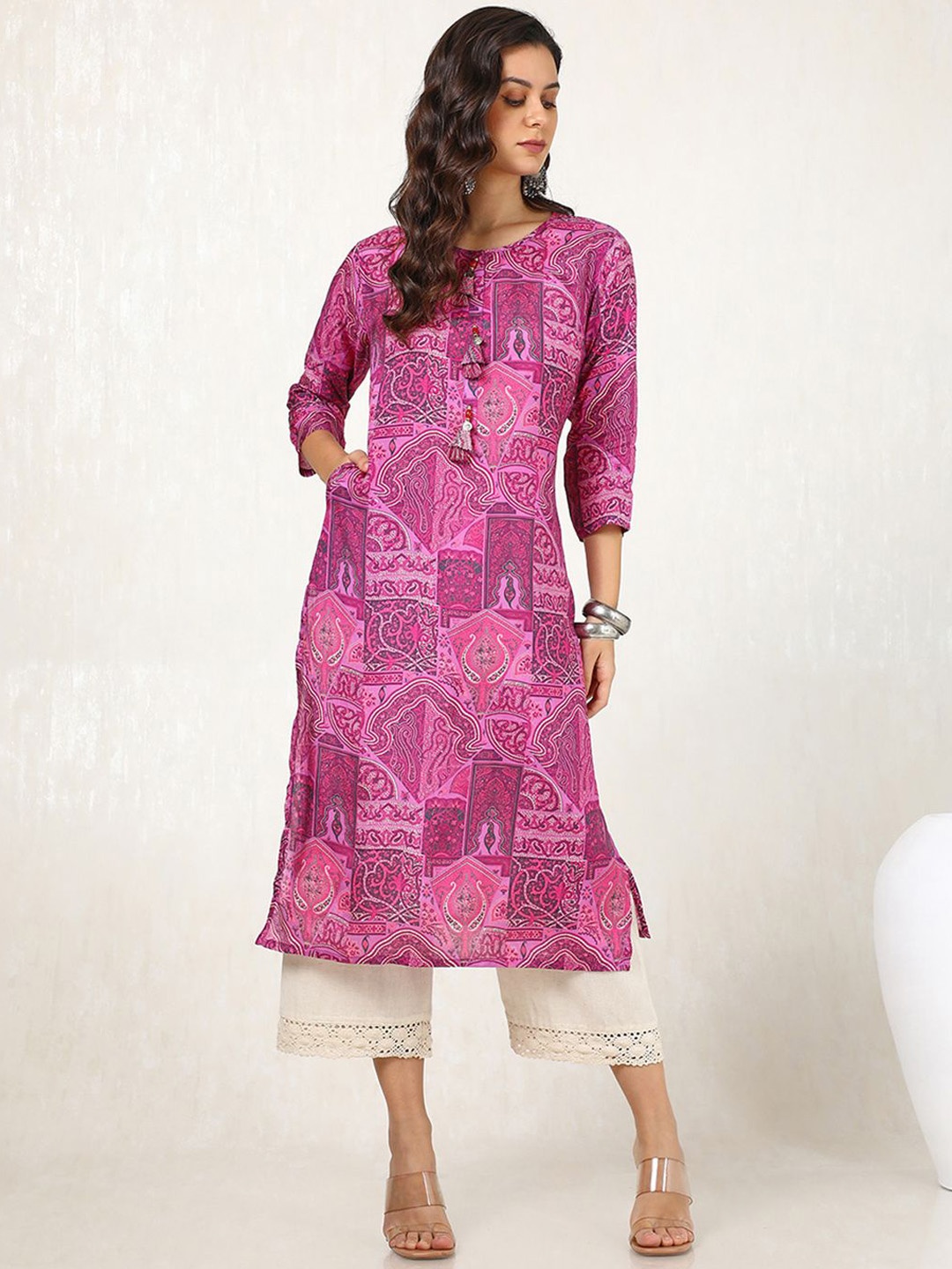 

Soch Abstract Printed Straight Kurta, Purple