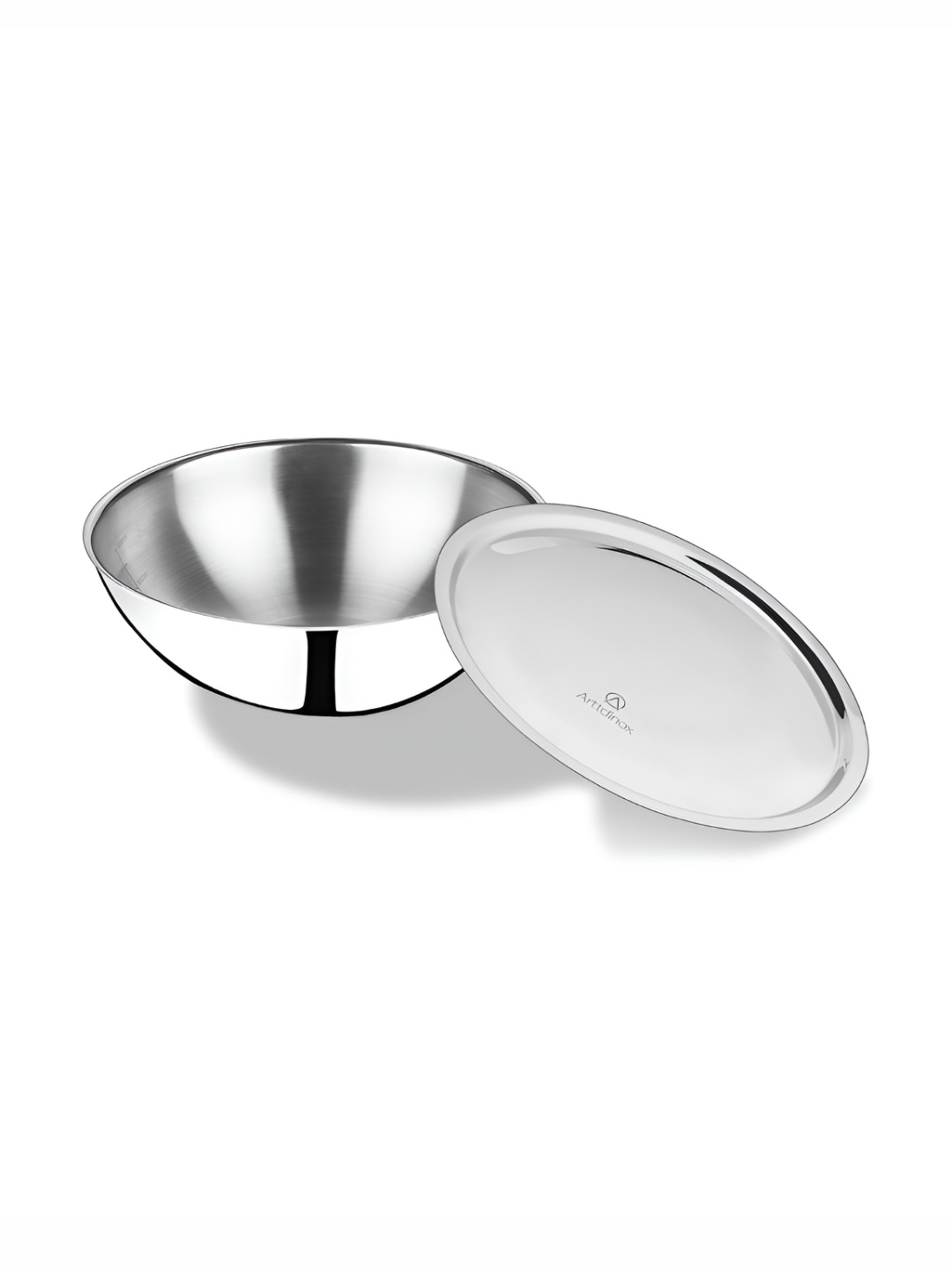 

ARTTDINOX Reflecto Silver-Toned Microwave Safe Stainless Steel Tasla With Lid