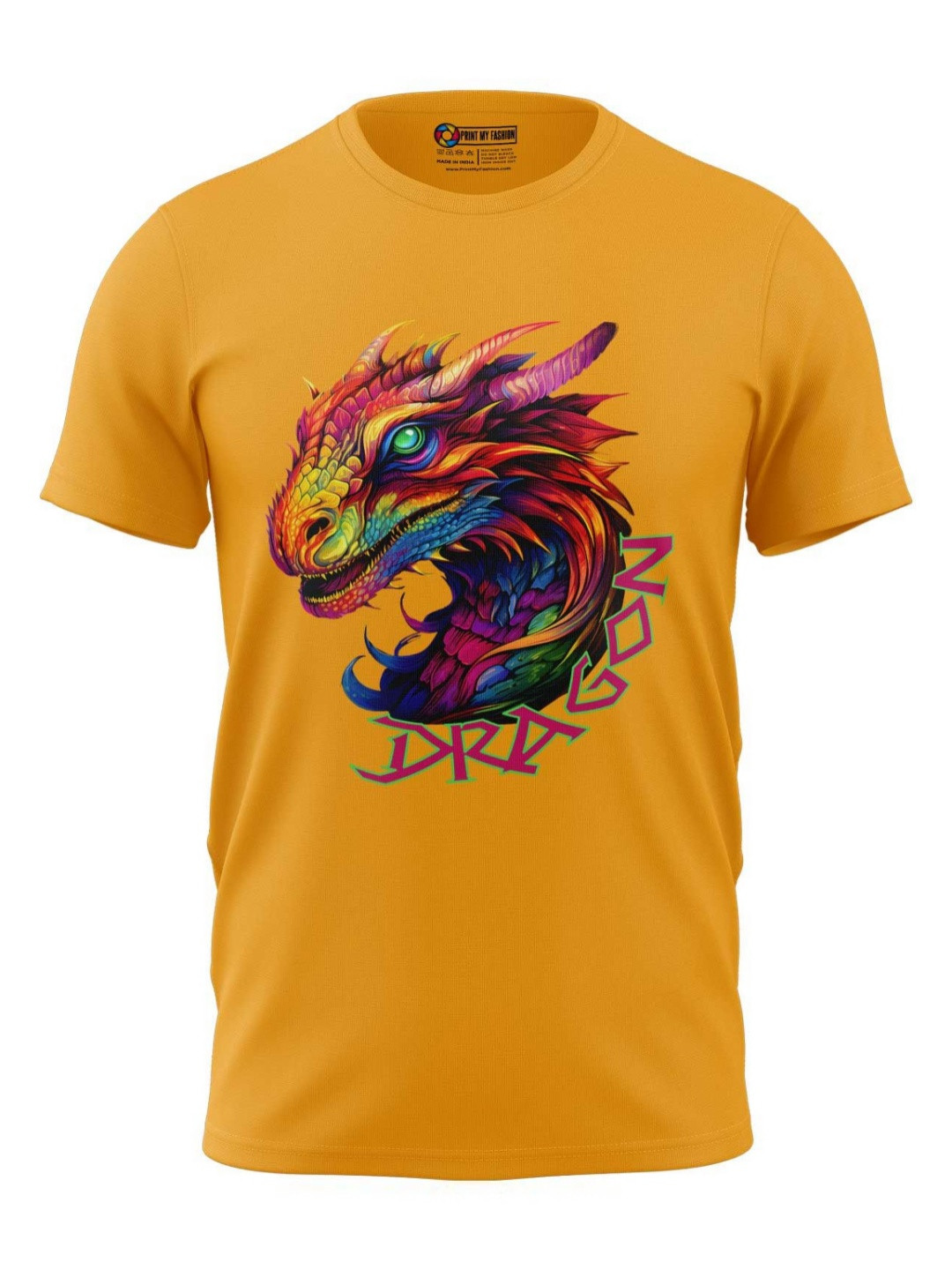 

Print My Fashion Boys Graphic Printed Round Neck Cotton T-shirt, Yellow