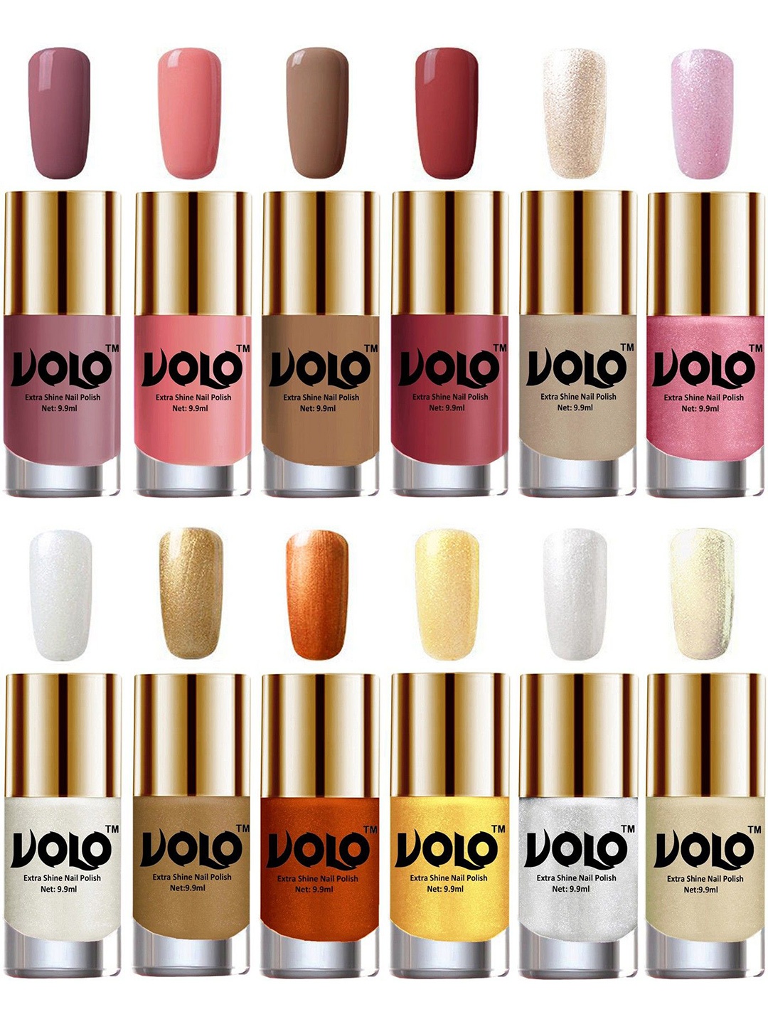 

VOLO Set Oof 12 Luxury Super Shine Nail Polish-9.9ml Each- Combo-No.214, White