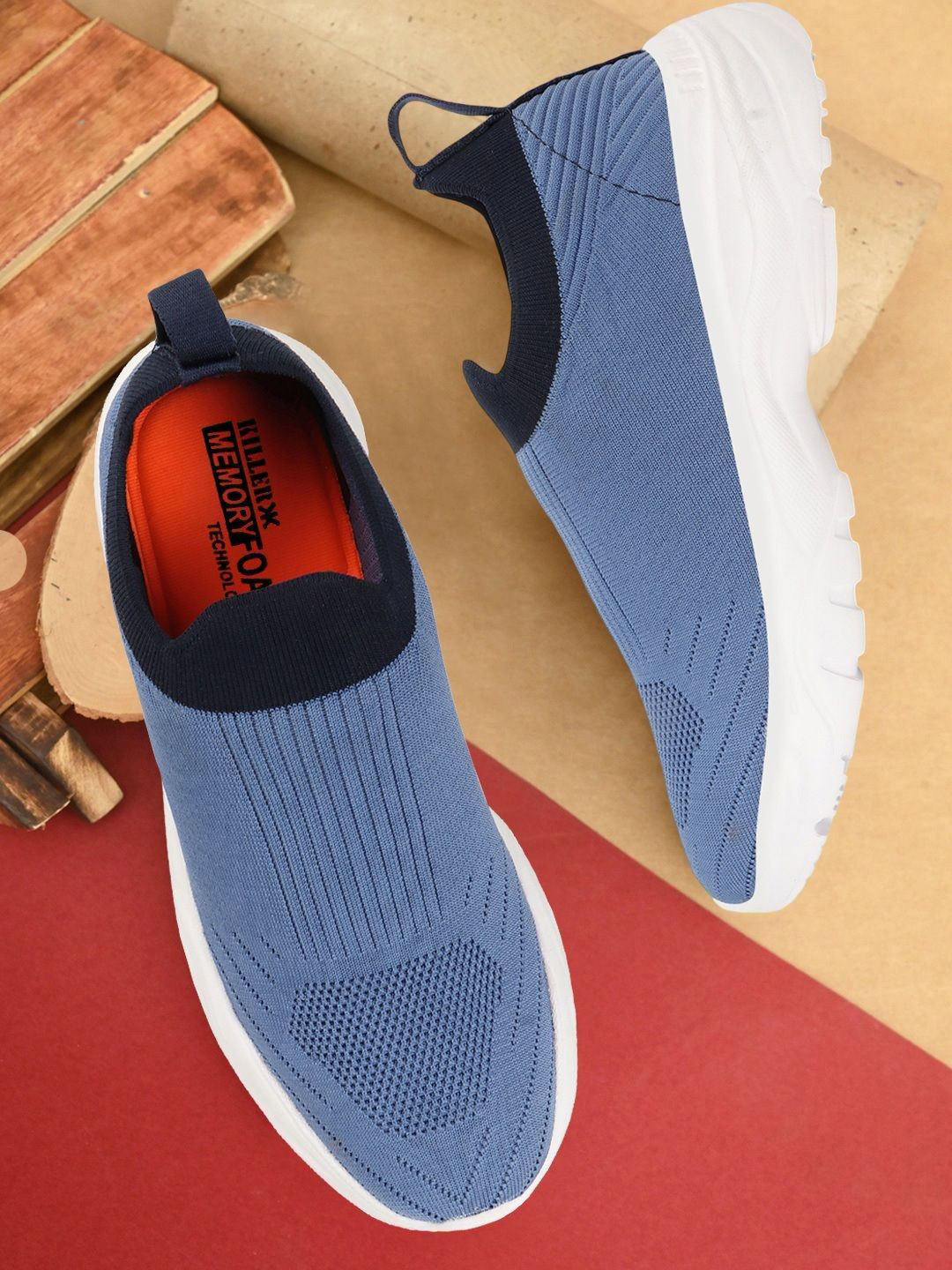 

Killer Men Woven Design Slip-On Sneakers, Blue