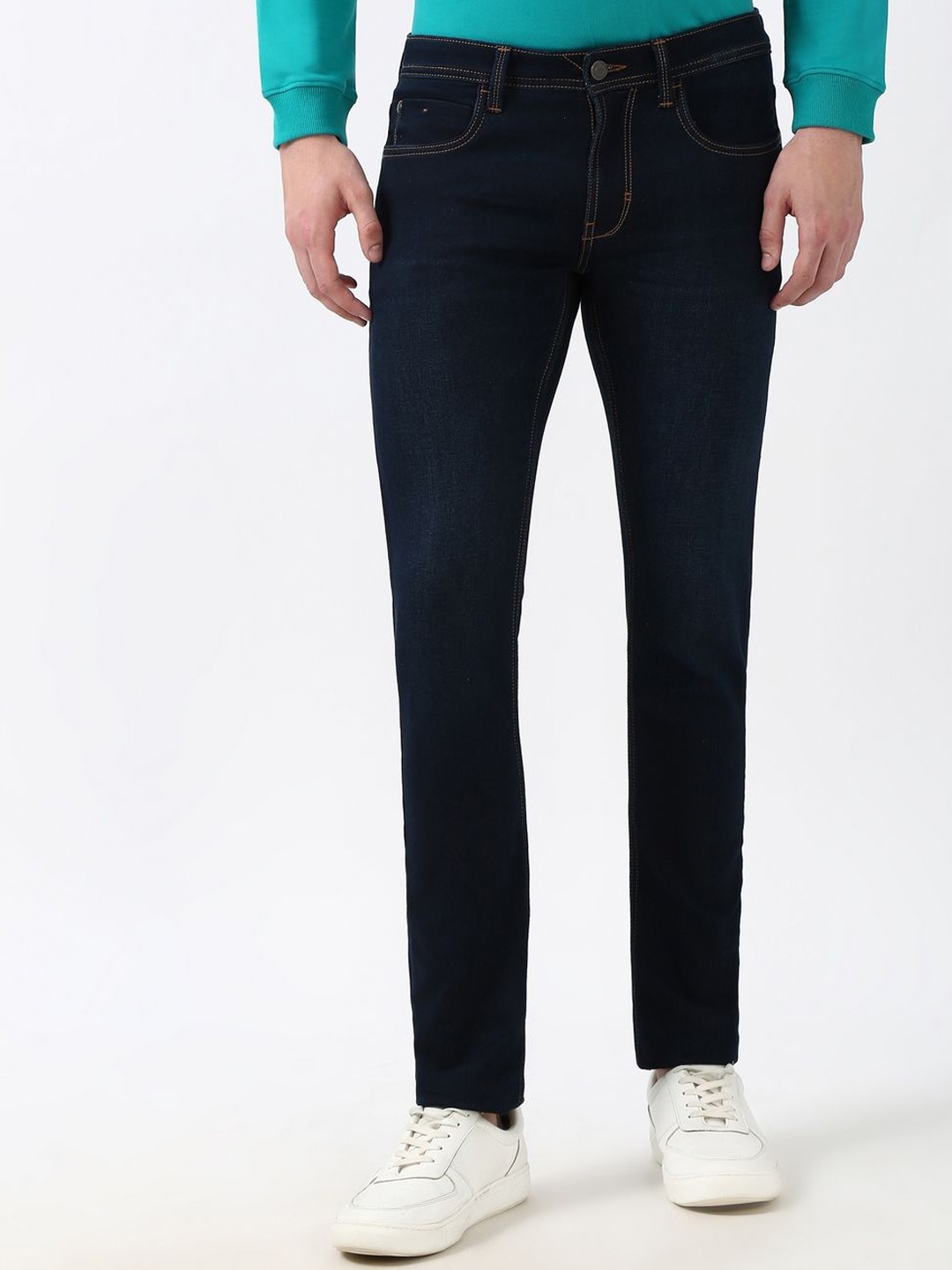 

Peter England Casuals Men Skinny Fit Jeans, Navy blue