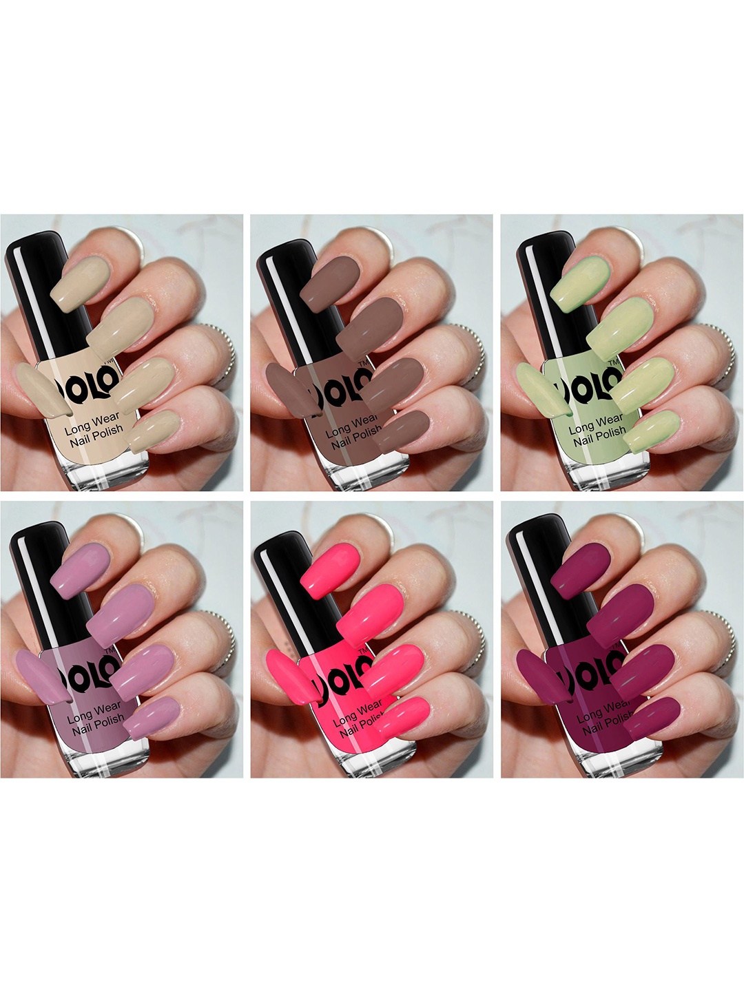 

VOLO Set Of 6 Perfection Shine Nail Polish - 5 ml Each -VT-064, Multi