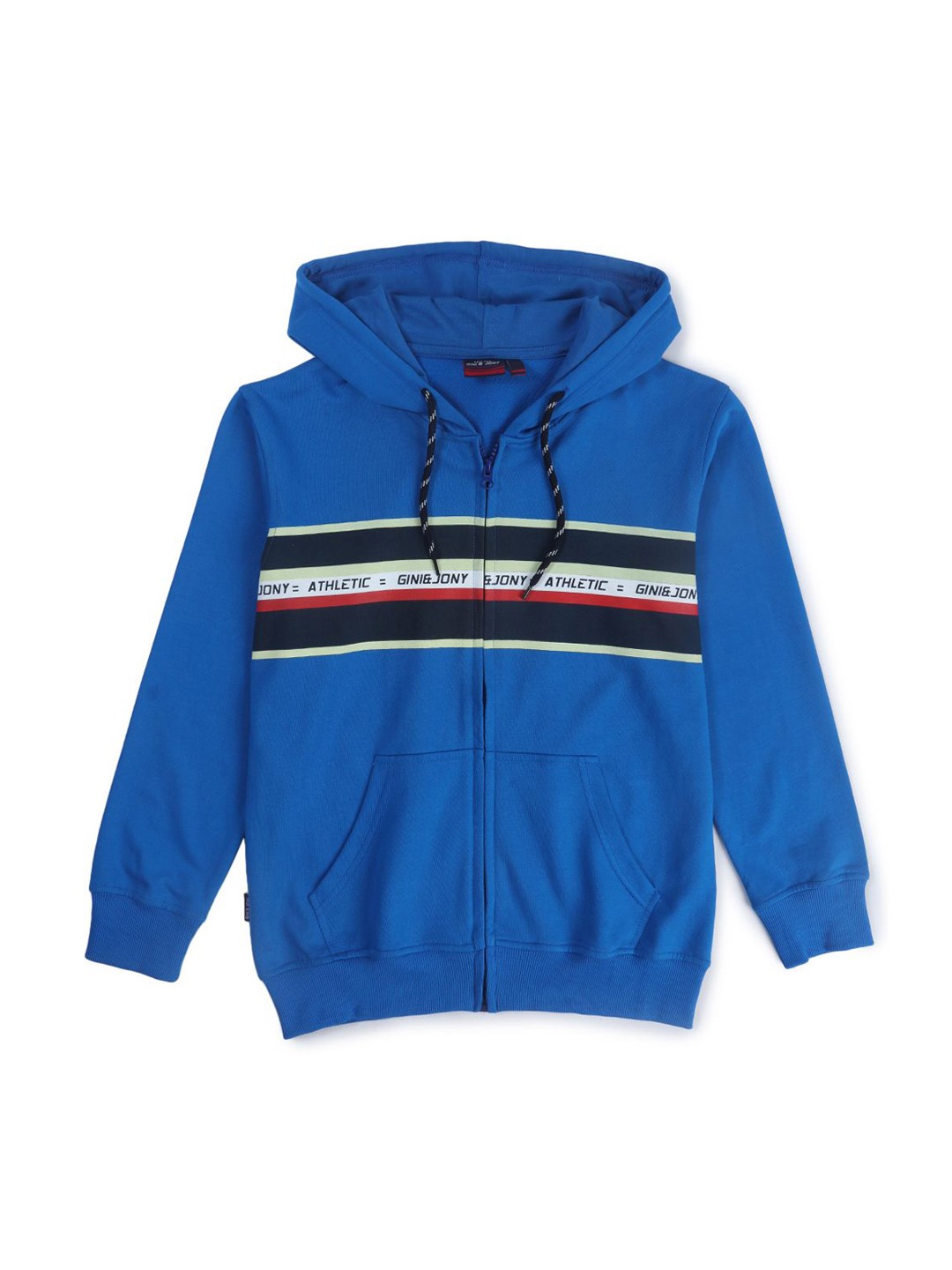 

Gini and Jony Boys Typography Colourblocked Bomber Jacket, Blue