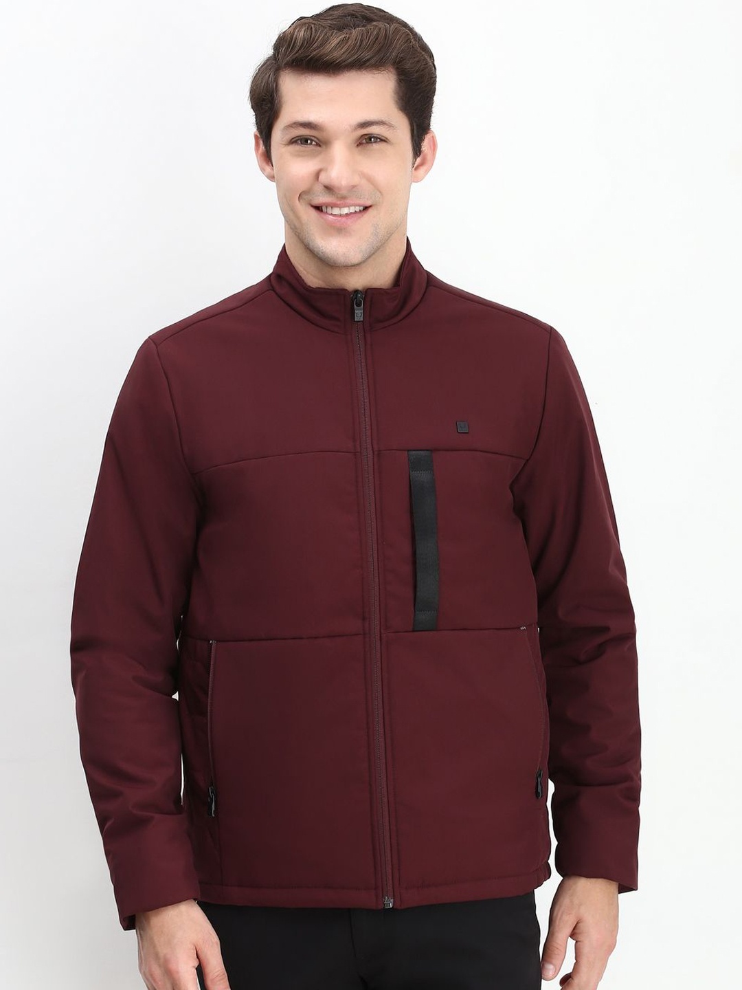 

Allen Solly Men Collarless Tailored Jacket, Maroon